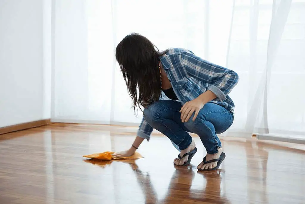 removing white spots on hardwood floor