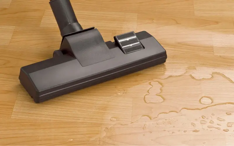 vacuuming wet floor