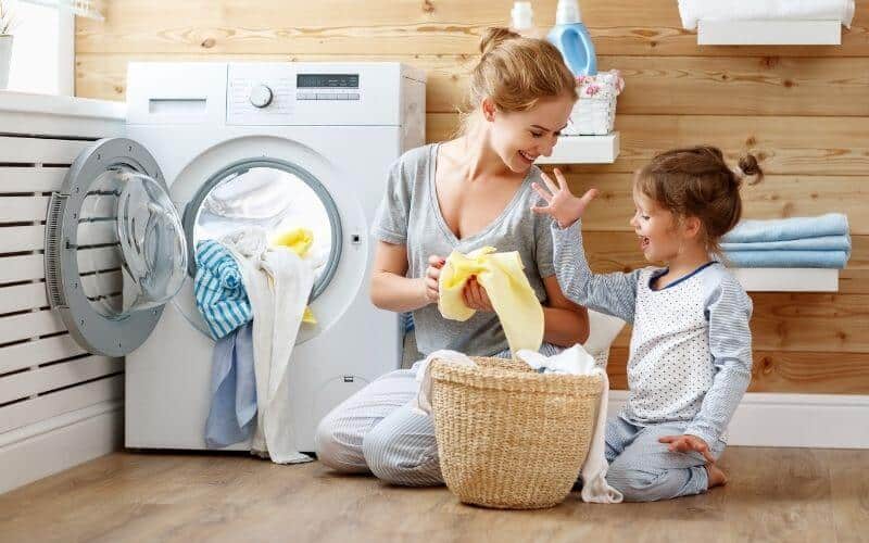 mother and child washing machine