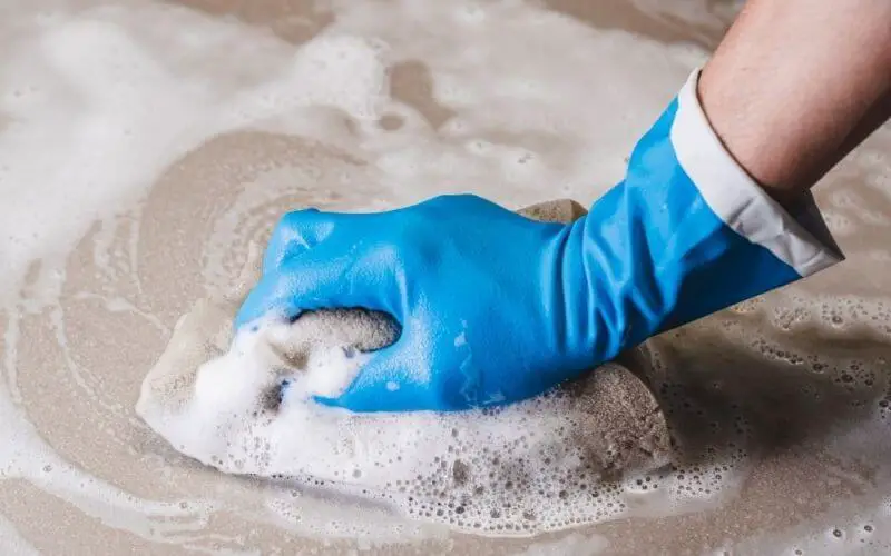 best way to clean stained concrete floors