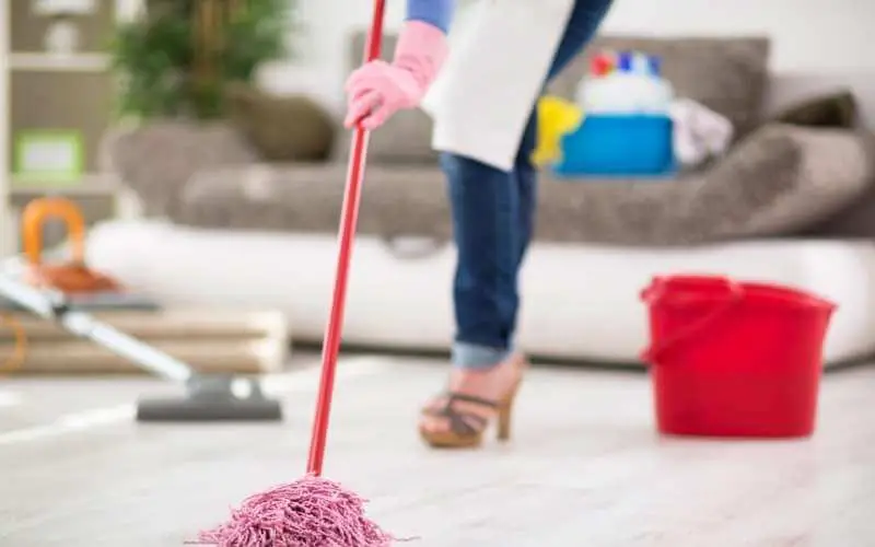 Can you mop wood floors with bleach