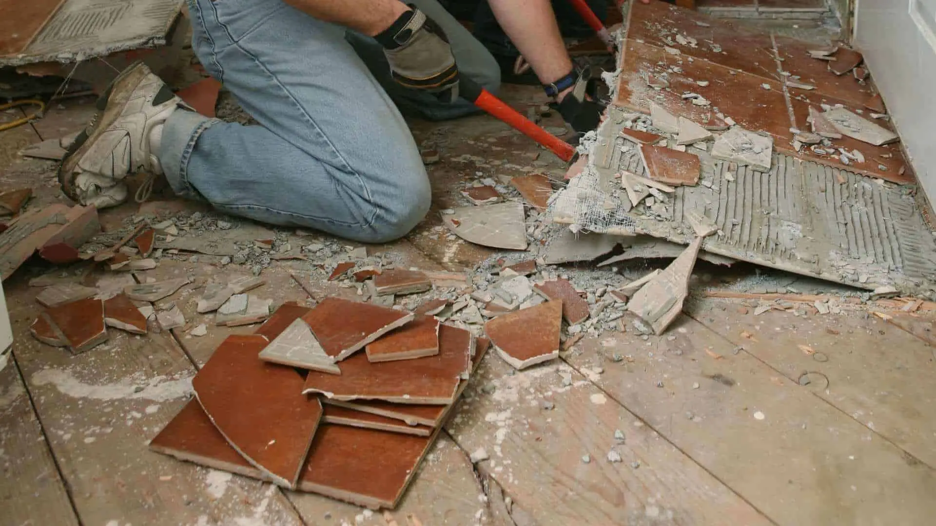 how to remove slate tiles from wooden floor
