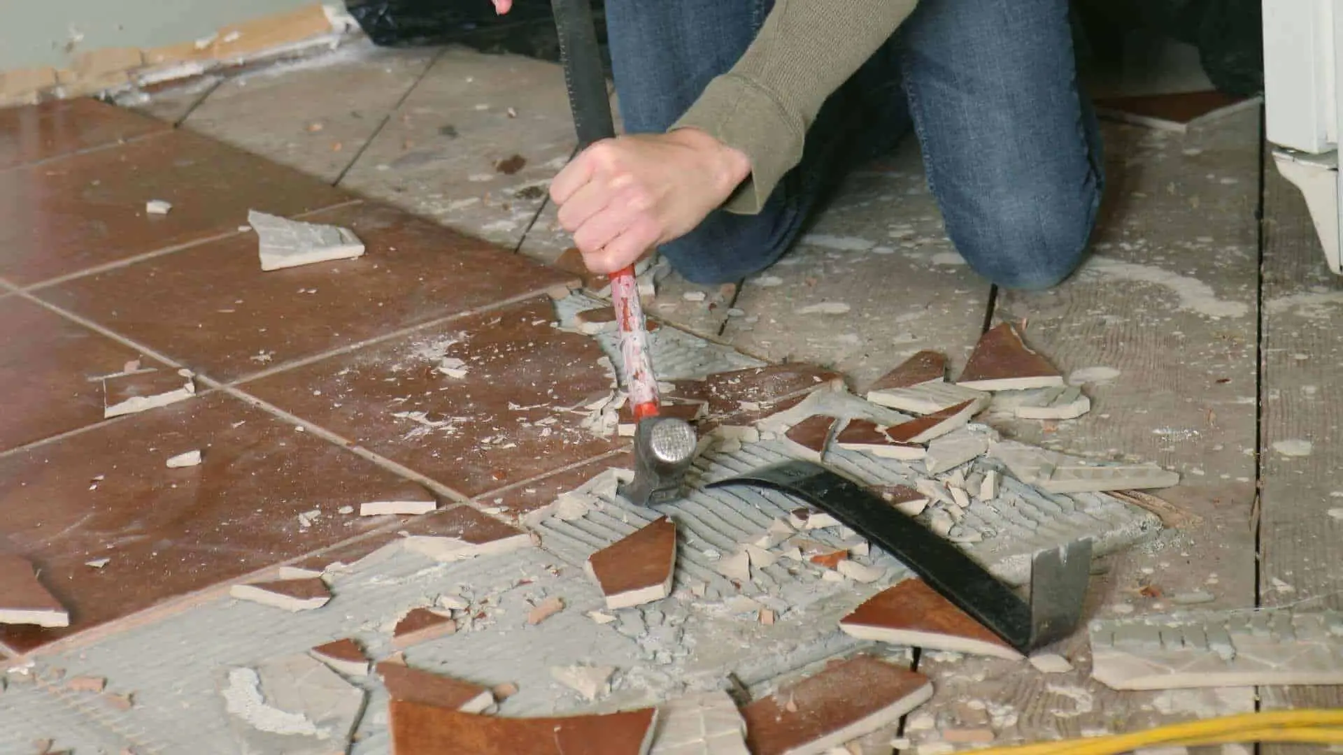 removing slate tiles from wooden floor